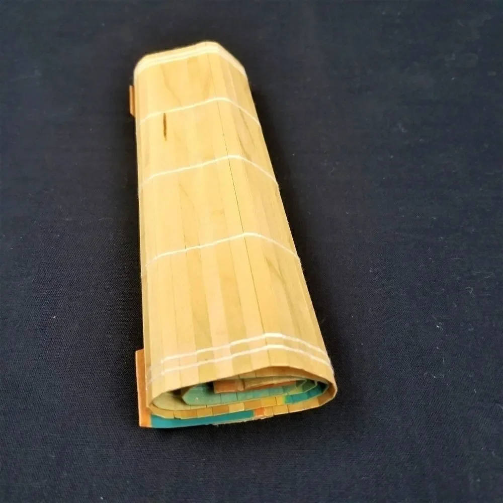 Vintage Japan Bamboo Scroll Wall Calendar Holder